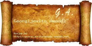 Georgijevits Amadé névjegykártya